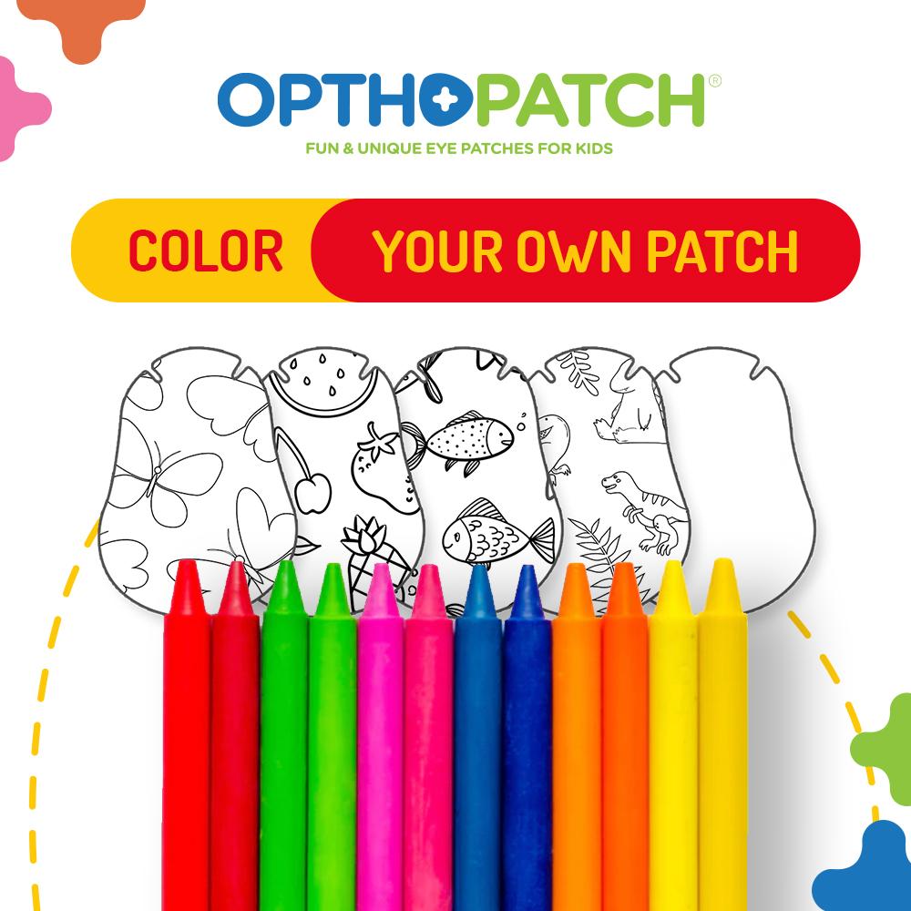 Color Your Own Patch | Extra Sensitive Adhesive Eye Patches for Boys and Girls + Reward Chart Posters